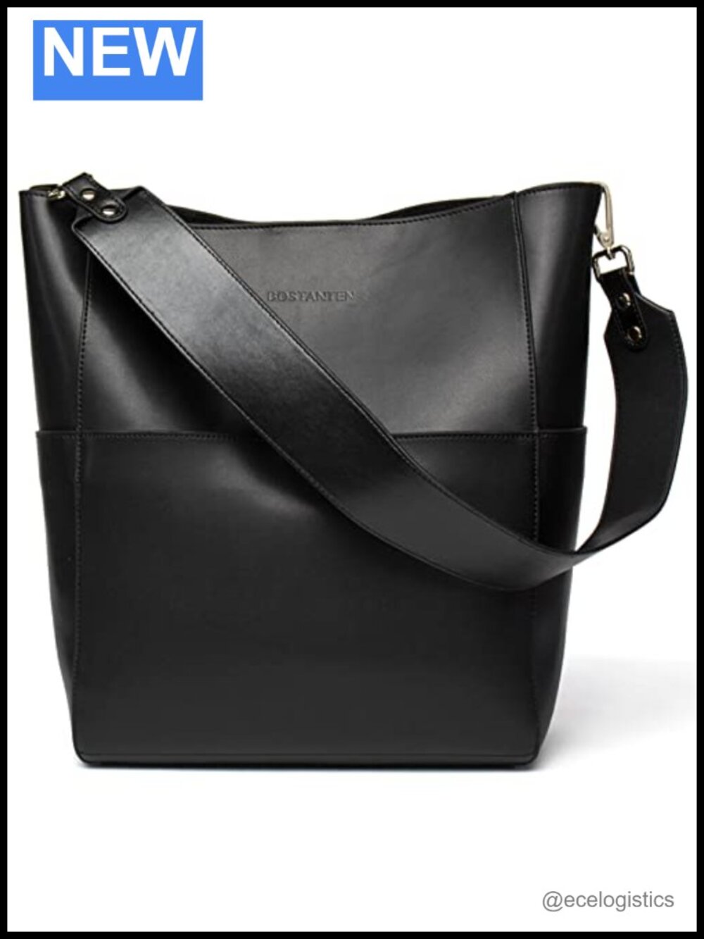 Genuine Leather Tote Handbag with Removable Pouch Fits 13" Laptop